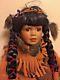Vintage Native American Indian 12 Doll Pocahontas Wolf Turquoise Beads Ooak