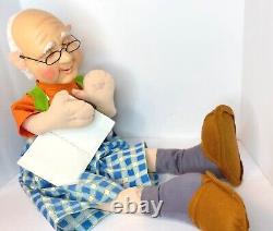 Vintage Nap Time Nel 29 Snoring Old Man Doll with porcelain face gag gift