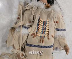 Vintage Native American Porcelain Doll 29 tall Kinnex Dolls Collection Limited