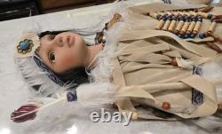 Vintage Native American Porcelain Doll 29 tall Kinnex Dolls Collection Limited