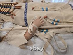 Vintage Native American Porcelain Doll 29 tall Kinnex Dolls Collection Limited