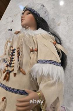 Vintage Native American Porcelain Doll 29 tall Kinnex Dolls Collection Limited