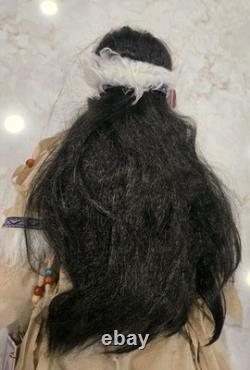 Vintage Native American Porcelain Doll 29 tall Kinnex Dolls Collection Limited