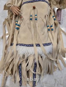 Vintage Native American Porcelain Doll 29 tall Kinnex Dolls Collection Limited