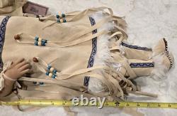 Vintage Native American Porcelain Doll 29 tall Kinnex Dolls Collection Limited