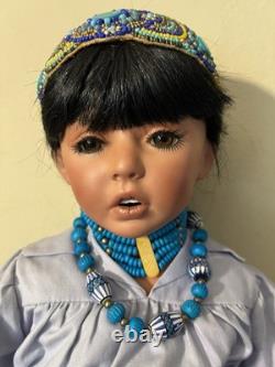 Vintage Native American Porcelain Doll Shay LE 2/260, 26 in, 1995 By RuBert