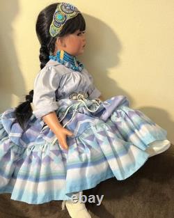 Vintage Native American Porcelain Doll Shay LE 2/260, 26 in, 1995 By RuBert