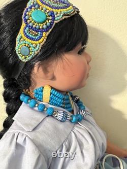Vintage Native American Porcelain Doll Shay LE 2/260, 26 in, 1995 By RuBert