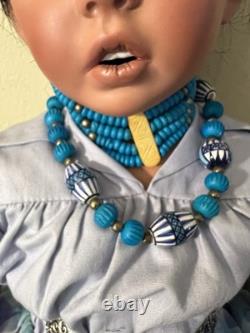 Vintage Native American Porcelain Doll Shay LE 2/260, 26 in, 1995 By RuBert