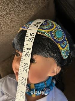 Vintage Native American Porcelain Doll Shay LE 2/260, 26 in, 1995 By RuBert