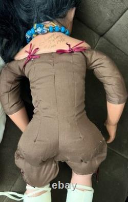 Vintage Native American Porcelain Doll Shay LE 2/260, 26 in, 1995 By RuBert