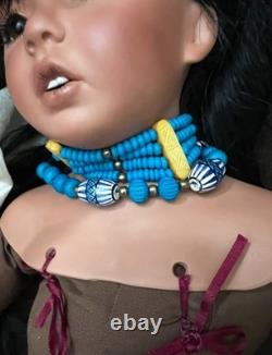 Vintage Native American Porcelain Doll Shay LE 2/260, 26 in, 1995 By RuBert