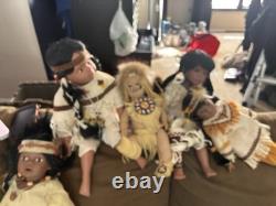 Vintage Native american porcelain dolls In good Condition Sold As Group Or Singl