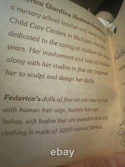 Vintage Nib Federica 1992 Doty Dolls Of Fine Art Porcelain Human Hair/eye Lashes