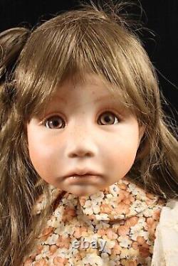 Vintage OOAK Gail Novello Artist Doll Porcelain Cloth Body Freckles Pouty Face