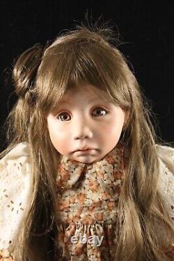 Vintage OOAK Gail Novello Artist Doll Porcelain Cloth Body Freckles Pouty Face