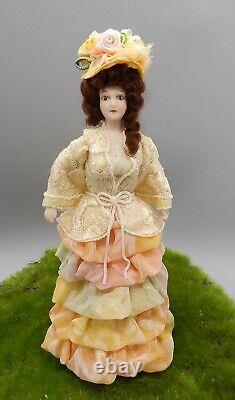 Vintage OOAK Porcelain Victorian Woman Doll Artisan Dollhouse Miniature 112