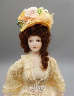 Vintage OOAK Porcelain Victorian Woman Doll Artisan Dollhouse Miniature 112