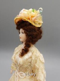 Vintage OOAK Porcelain Victorian Woman Doll Artisan Dollhouse Miniature 112