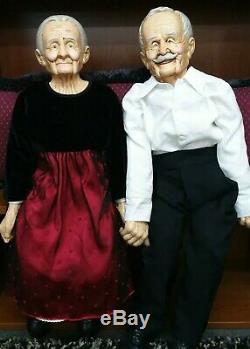 Vintage Old Man/Woman Grandma and Grandpa German Bisque Dolls William Wallace Jr