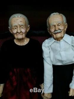 Vintage Old Man/Woman Grandma and Grandpa German Bisque Dolls William Wallace Jr