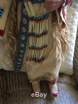 Vintage PAIR Native American Indian Man/Woman Porcelain DOLLS by J Belle