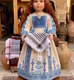 Vintage Palestinian Traditional Dress Porcelain Doll Handcrafted Heritage Collec