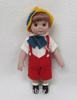 Vintage Pinocchio Porcelain Doll Small Jointed RARE Googly Eyes