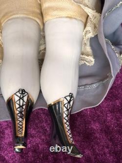 Vintage Porcelain 17 Emma Clear Gibson Girl Lady Doll with Molded Hat