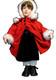 Vintage Porcelain 24 Doll-glass Eyes Red Fur Trim With Black Dress And Shoes