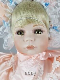 Vintage Porcelain Artist Baby Girl in Lace, Artist Signed by Thelma ReschNIOB