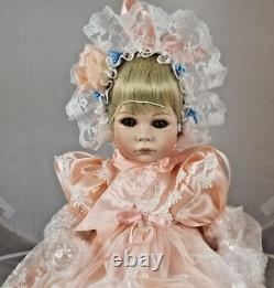 Vintage Porcelain Artist Baby Girl in Lace, Artist Signed by Thelma ReschNIOB