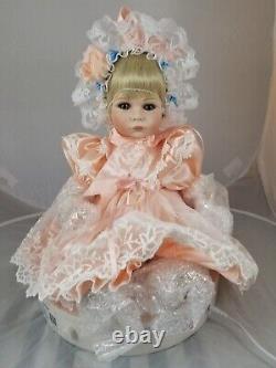 Vintage Porcelain Artist Baby Girl in Lace, Artist Signed by Thelma ReschNIOB