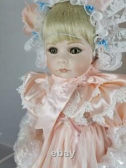 Vintage Porcelain Artist Baby Girl in Lace, Artist Signed by Thelma ReschNIOB