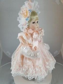 Vintage Porcelain Artist Baby Girl in Lace, Artist Signed by Thelma ReschNIOB