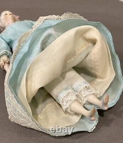 Vintage Porcelain Artist Victorian Doll 11 Gorgeous Silky Dress Maker Unknown