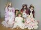 Vintage Porcelain Assorted Doll Lot Of 6 Dolls Different Heights