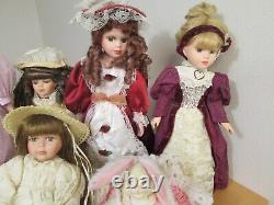 Vintage Porcelain Assorted Doll Lot of 6 Dolls Different Heights