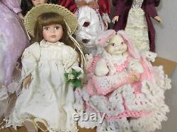 Vintage Porcelain Assorted Doll Lot of 6 Dolls Different Heights