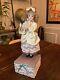 Vintage Porcelain Automaton Mechanical Musical Wind Up Doll & Bird Box