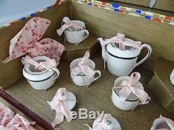 Vintage Porcelain China Doll House Child Miniature Toy Tea Set Never Unwrapped