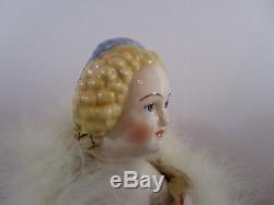 Vintage Porcelain China Head EMMA CLEAR Lady Doll With Snood