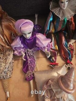 Vintage Porcelain Court Jester And Doll Lot Of 5