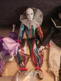 Vintage Porcelain Court Jester And Doll Lot Of 5