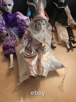 Vintage Porcelain Court Jester And Doll Lot Of 5