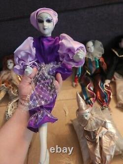 Vintage Porcelain Court Jester And Doll Lot Of 5