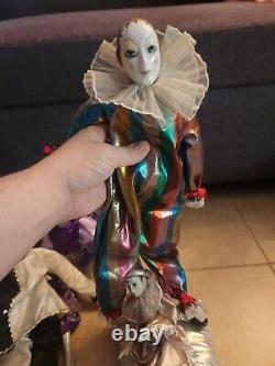 Vintage Porcelain Court Jester And Doll Lot Of 5