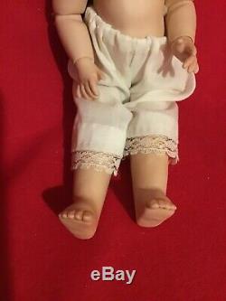 Vintage Porcelain Doll 1973 Bru Jun Reproduction Doll and Intricate Blonde Wig