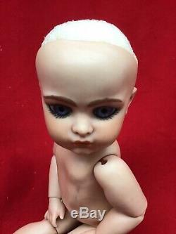 Vintage Porcelain Doll 1973 Bru Jun Reproduction Doll and Intricate Blonde Wig