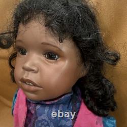 Vintage Porcelain Doll 1992 African American Jahmelia By Frances Lynn